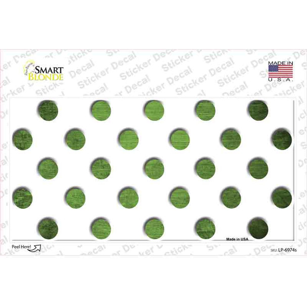 Lime Green White Dots Oil Rubbed Novelty Sticker Decal