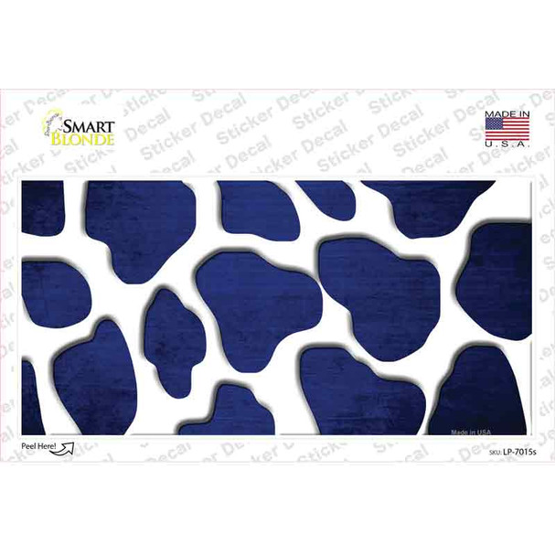 Blue White Giraffe Oil Rubbed Novelty Sticker Decal