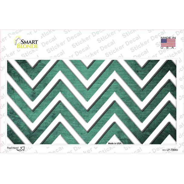 Mint White Chevron Oil Rubbed Novelty Sticker Decal