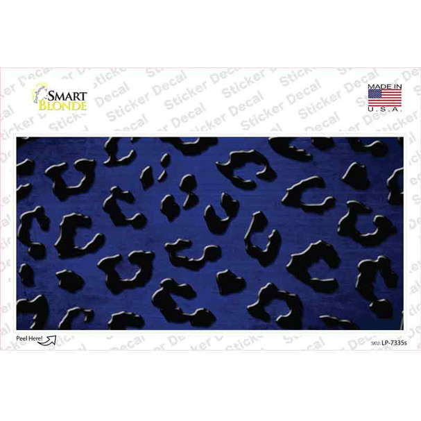 Blue Black Cheetah Oil Rubbed Novelty Sticker Decal