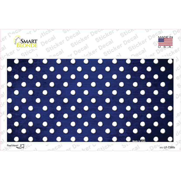 Blue White Small Dots Oil Rubbed Novelty Sticker Decal
