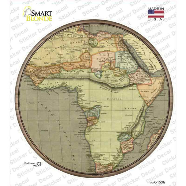 Africa Map Novelty Circle Sticker Decal