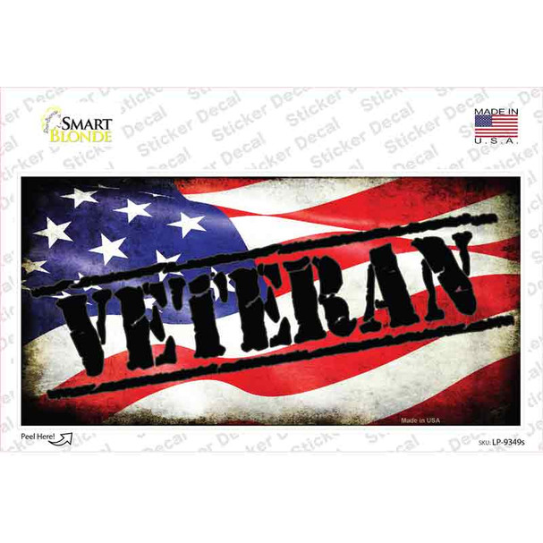 Veteran American Flag Novelty Sticker Decal