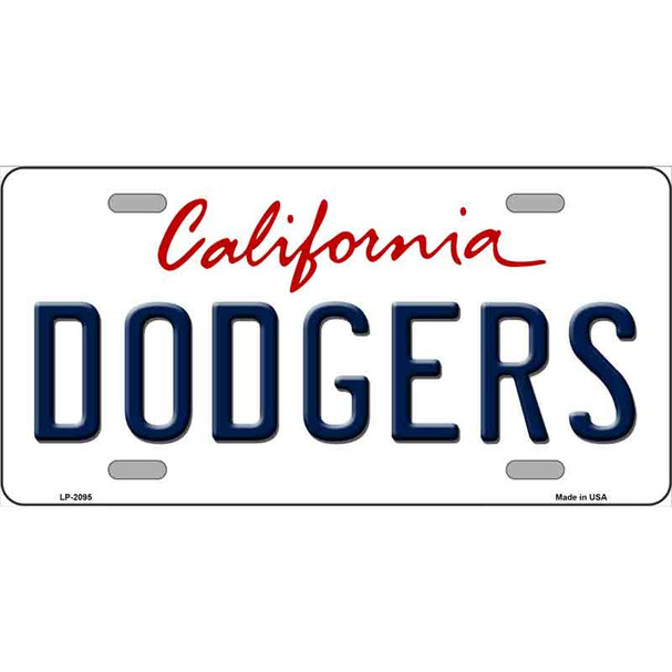 Dodgers California State Novelty Metal License Plate