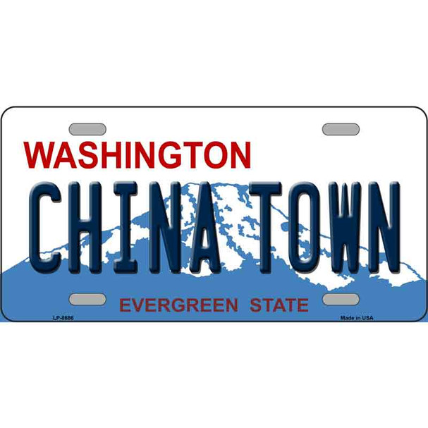 China Town Washington Metal Novelty License Plate