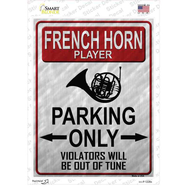 French Horn Player Parking Novelty Rectangle Sticker Decal