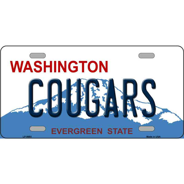Cougars Washington Metal Novelty License Plate