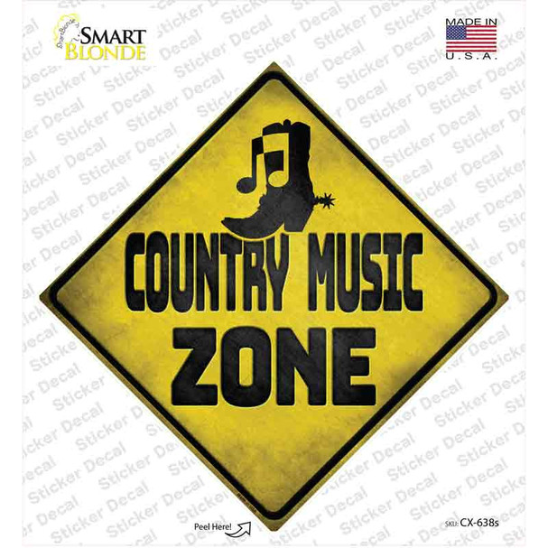 Country Music Zone Novelty Diamond Sticker Decal