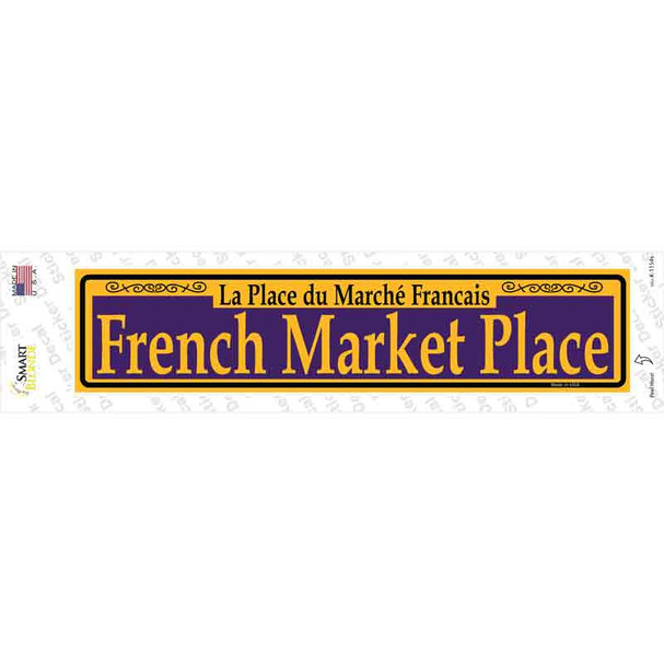 French Market Place Purple Novelty Narrow Sticker Decal