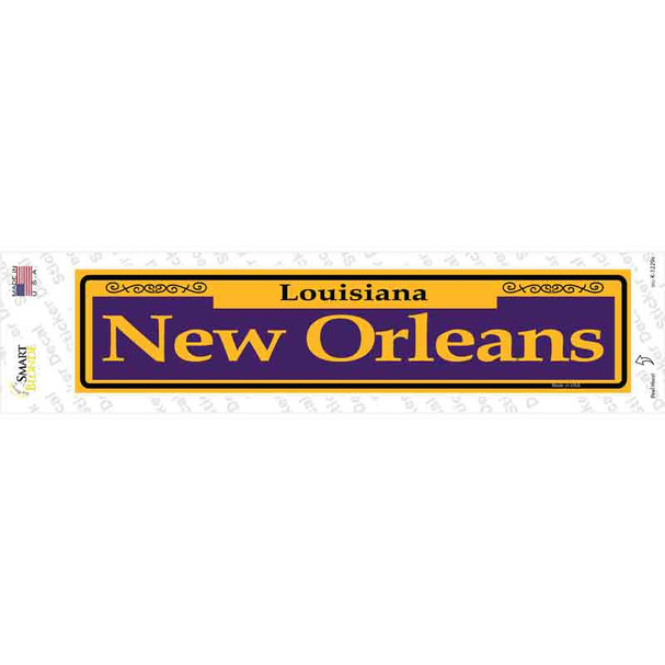 New Orleans Purple Novelty Narrow Sticker Decal