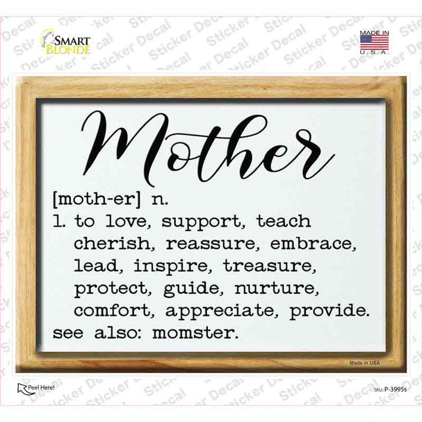 Mother Definition Novelty Rectangle Sticker Decal