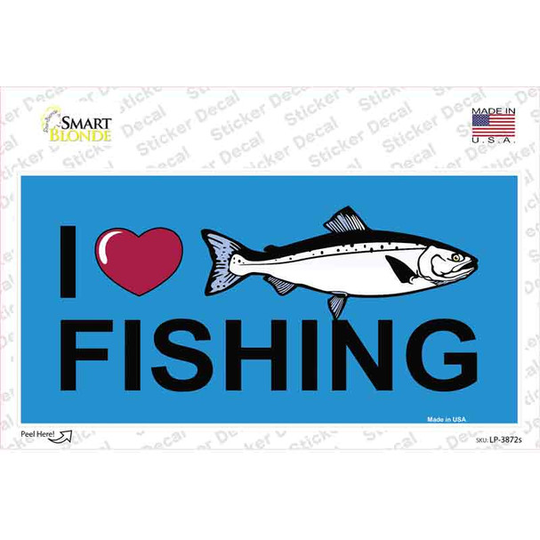 I Love Fishing Novelty Sticker Decal