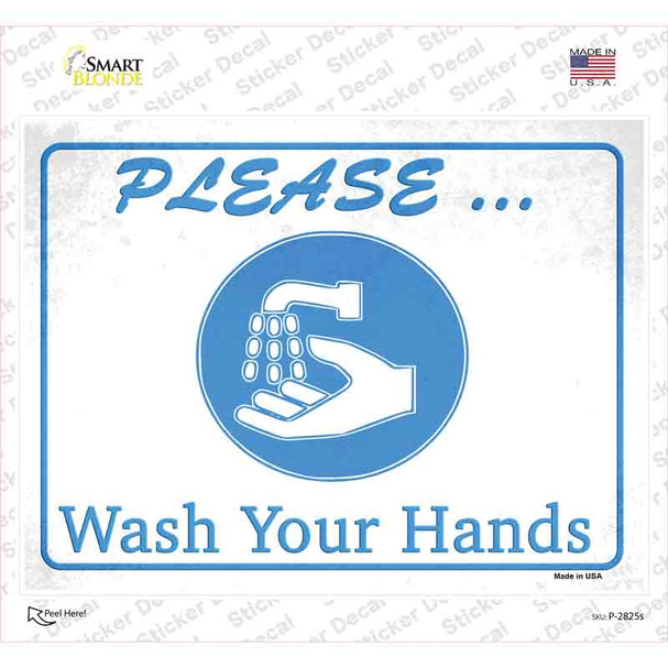 Please Wash Your Hands Novelty Rectangle Sticker Decal