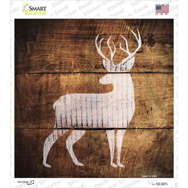 Deer Painted Stencil Novelty Square Sticker Decal
