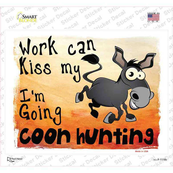 Going Coon Hunting Novelty Rectangle Sticker Decal