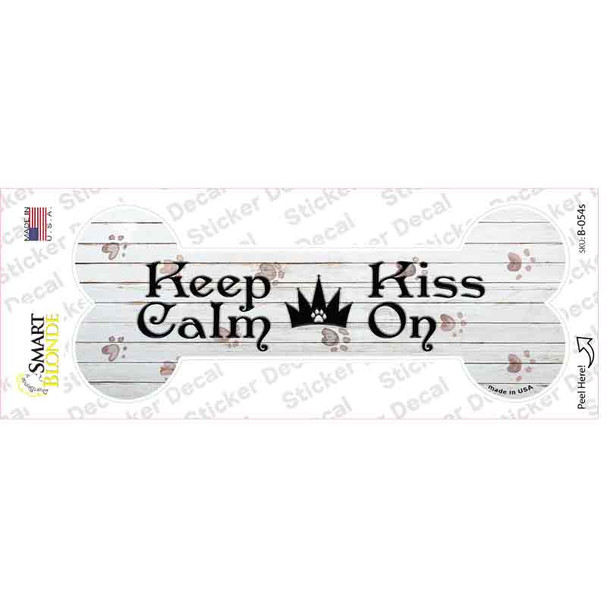 Keep Calm Kiss On Novelty Bone Sticker Decal