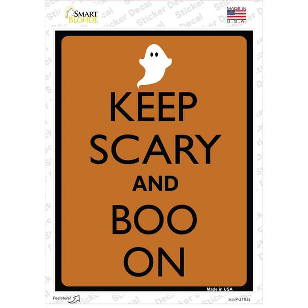 Keep Calm And Boo On Novelty Rectangle Sticker Decal