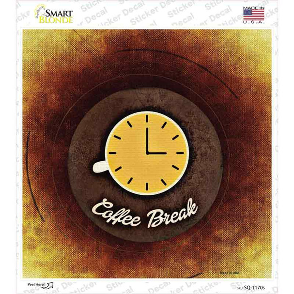 Coffee Break Novelty Square Sticker Decal