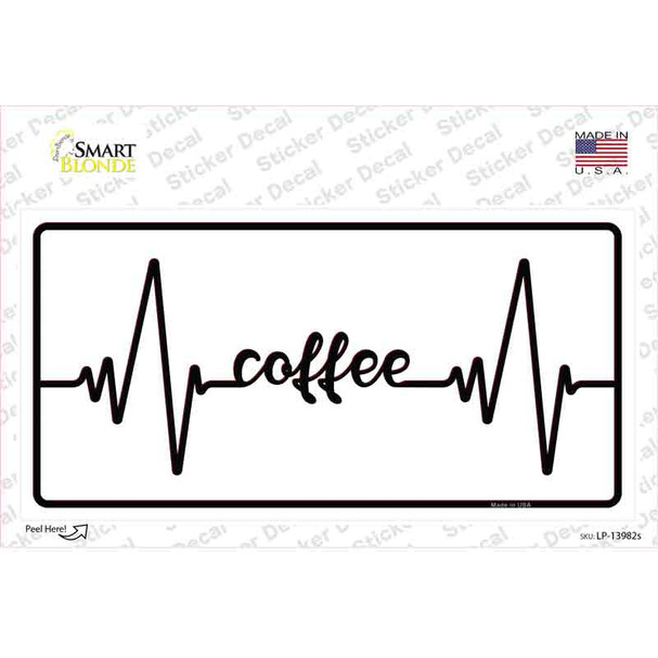 Coffee Heart Beat Novelty Sticker Decal