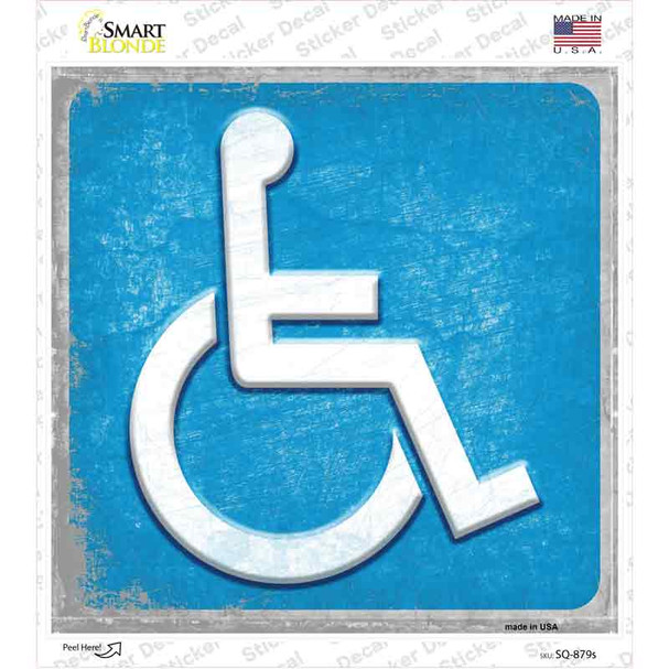 Wheelchair Novelty Square Sticker Decal
