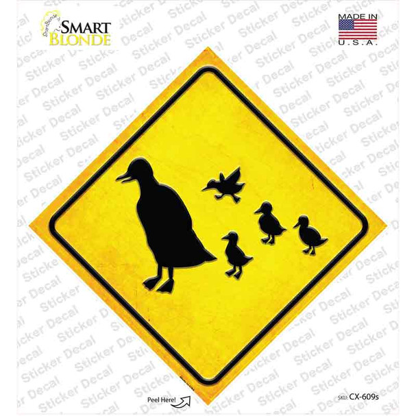 Duck and Ducklings Novelty Diamond Sticker Decal