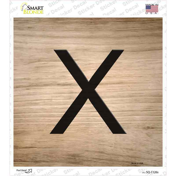 X Letter Tile Novelty Square Sticker Decal