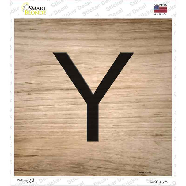 Y Letter Tile Novelty Square Sticker Decal