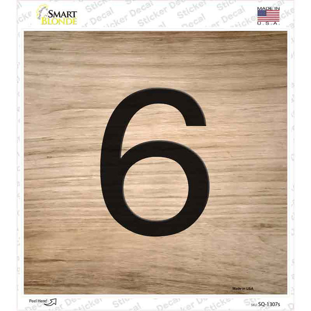 6 Number Tiles Novelty Square Sticker Decal