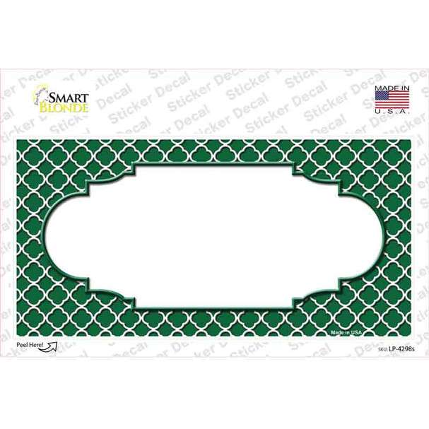 Green White Quatrefoil Center Scallop Novelty Sticker Decal