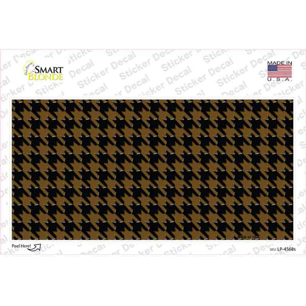 Brown Black Houndstooth Novelty Sticker Decal