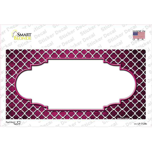 Pink White Quatrefoil Scallop Oil Rubbed Novelty Sticker Decal