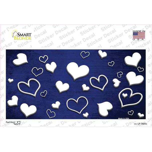 Blue White Love Oil Rubbed Novelty Sticker Decal