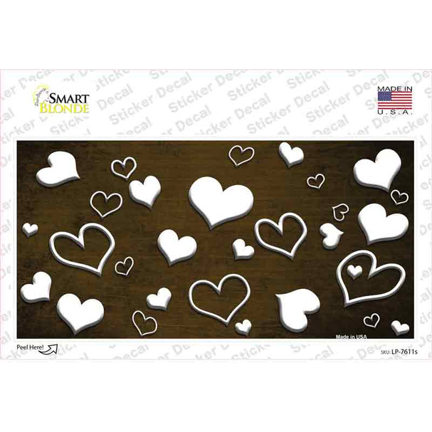 Brown White Love Oil Rubbed Novelty Sticker Decal
