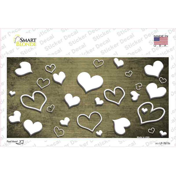 Gold White Love Oil Rubbed Novelty Sticker Decal