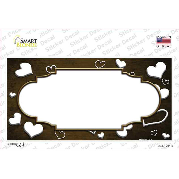 Brown White Love Scallop Oil Rubbed Novelty Sticker Decal