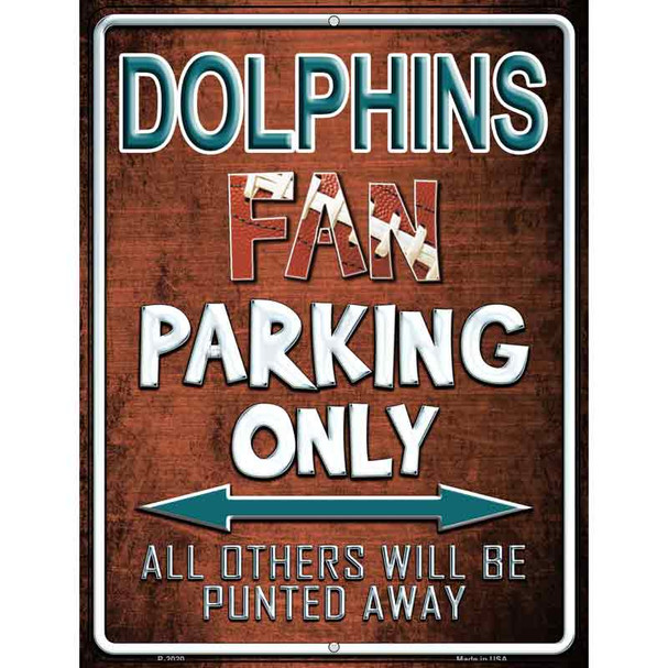 Dolphins Metal Novelty Parking Sign