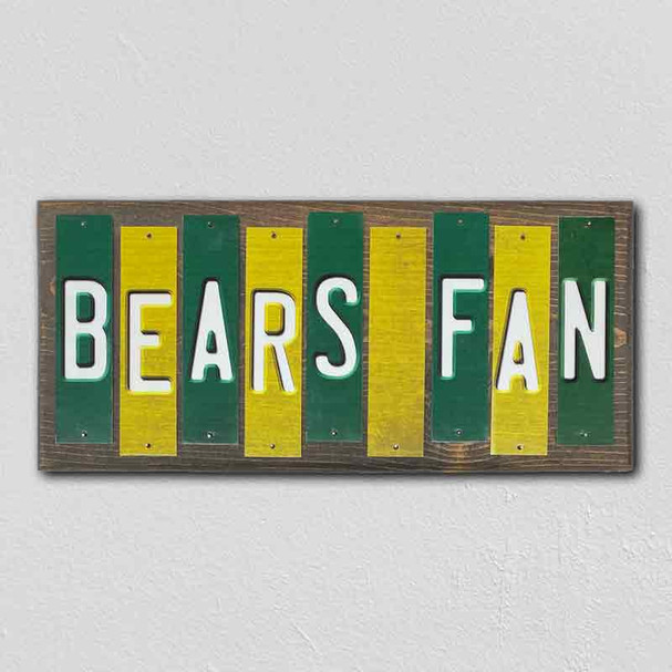 Bears Fan Team Colors College Fun Strips Novelty Wood Sign WS-853