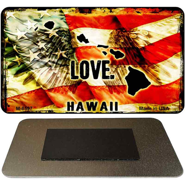 Love Hawaii Novelty Metal Magnet M-8597