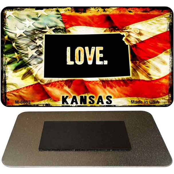 Love Kansas Novelty Metal Magnet M-8602