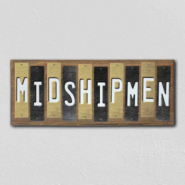 Midshipmen Team Colors College Fun Strips Novelty Wood Sign WS-934