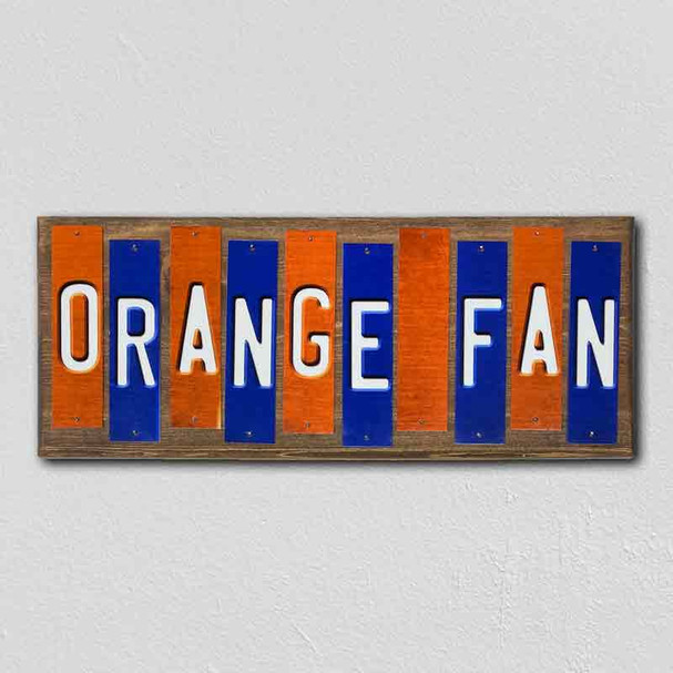 Orange Fan Team Colors College Fun Strips Novelty Wood Sign WS-937