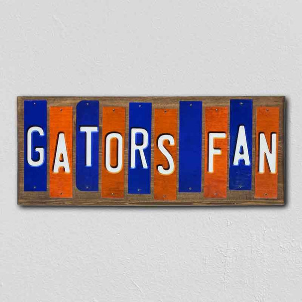 Gators Fan Team Colors College Fun Strips Novelty Wood Sign WS-939