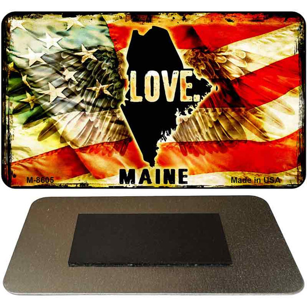 Love Maine Novelty Metal Magnet M-8605