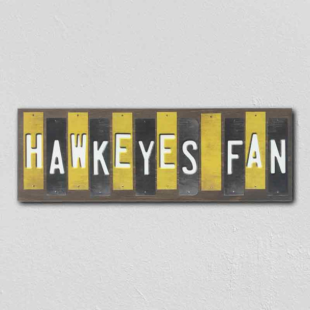 Hawkeyes Fan Team Colors College Fun Strips Novelty Wood Sign WS-967