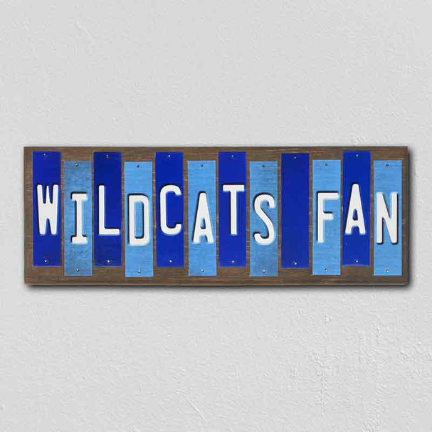 Wildcats Fan PA Team Colors College Fun Strips Novelty Wood Sign WS-973