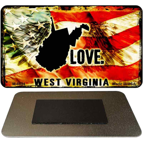 Love West Virginia Novelty Metal Magnet M-8634