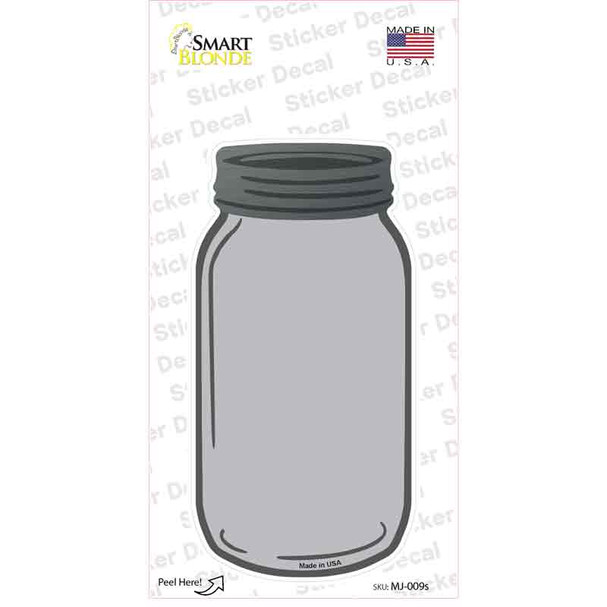 Gray Novelty Mason Jar Sticker Decal