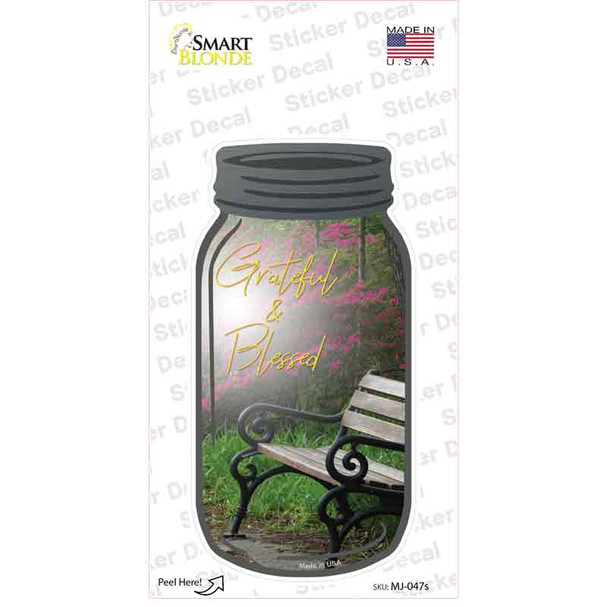 Spring Grateful And Blessed Novelty Mason Jar Sticker Decal