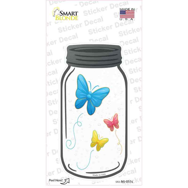 Colorful Butterflies Novelty Mason Jar Sticker Decal