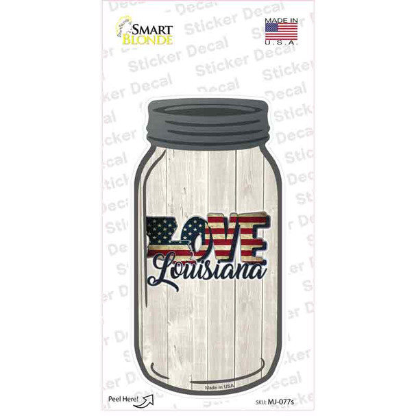 Love Louisiana Silhouette Novelty Mason Jar Sticker Decal
